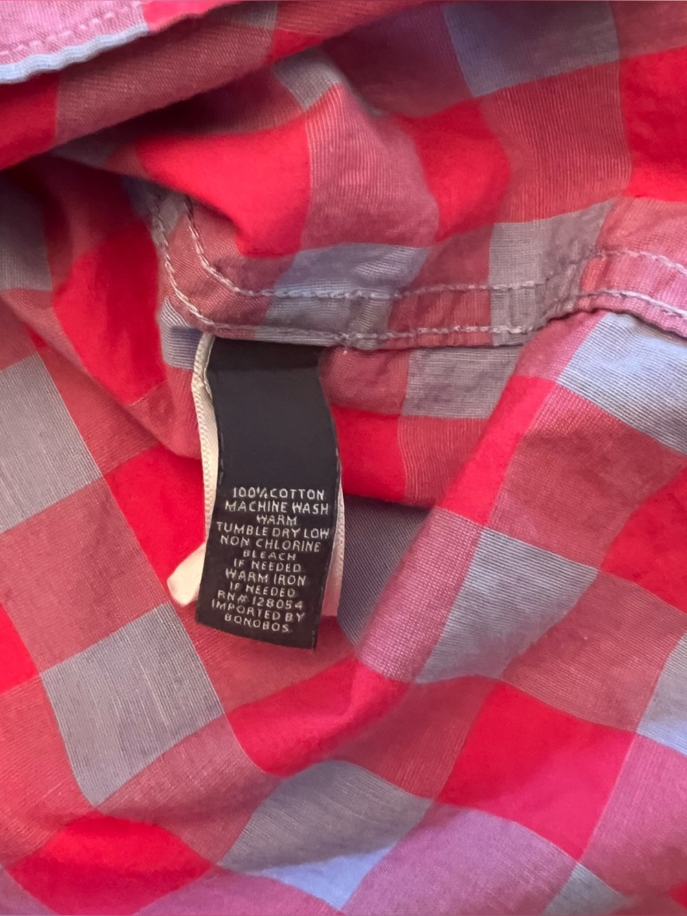 Men's Bonobos Short-Sleeve Check Button-Down Shirt - Pink & Light Blue, Size Med - Picture 4 of 6